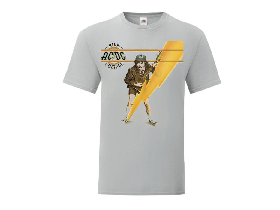 Camiseta gris jaspeada del grupo AC/DC - High Voltaje