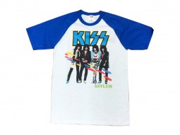 Camiseta Kiss Asylum Beisbol Azul