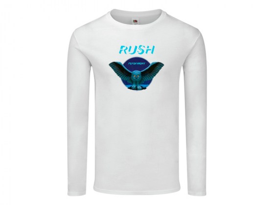 Camiseta blanca de manga para mujer de Rush - Fly By Night