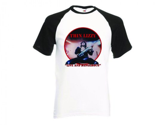 Camiseta Thin Lizz - Live and Dangerous - beisbol