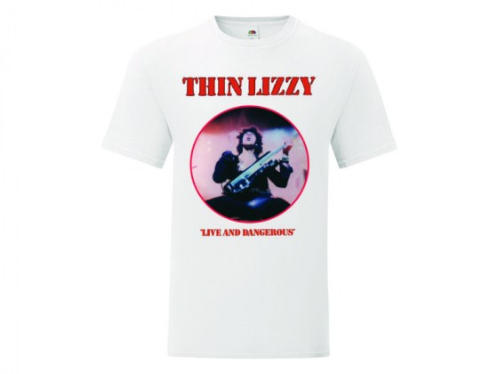 camiseta blanca Thin Lizzy Live and Dangerous