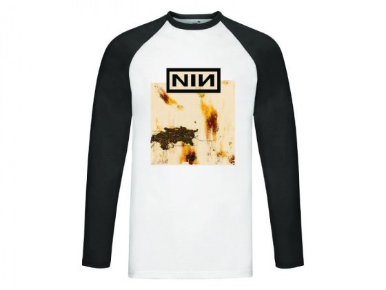 Camiseta NIN - manga larga hombre tipo beisbol