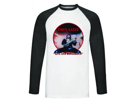 Camiseta Thin Lizz - Live and Dangerous - manga larga beisbol