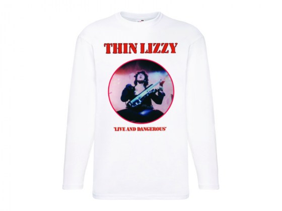 camiseta blanca manga larga Thin Lizzy Live and Dangerous