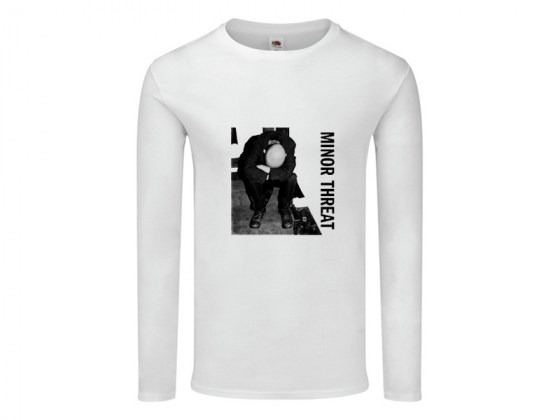 Camiseta Minor Threat manga larga blanca mujer