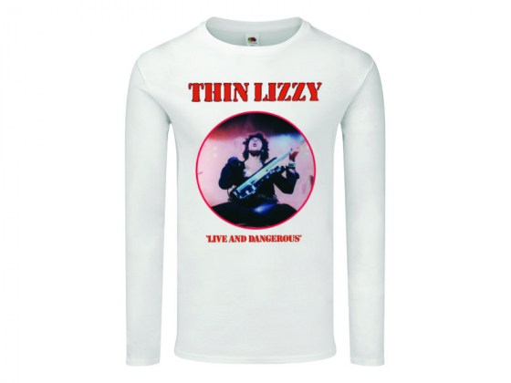 camiseta blanca manga larga mujer Thin Lizzy Live and Dangerous