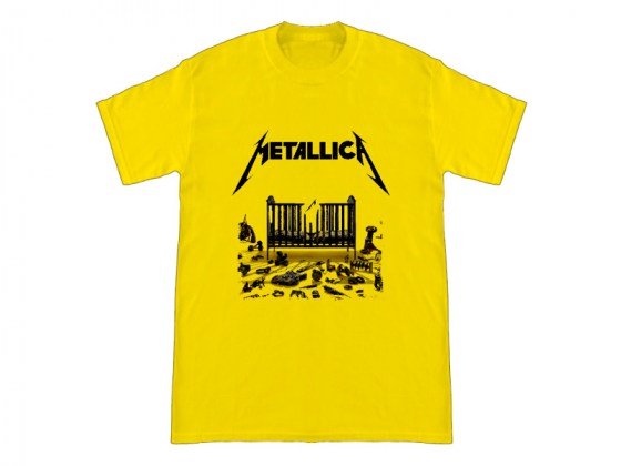Camiseta amarilla para mujer del grupo Metallica 72