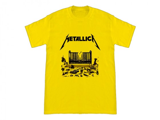 Camiseta amarilla para mujer del grupo Metallica 72